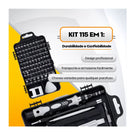 Kit de Ferramentas de Reparo 115 em 1 – Profissional e Completo