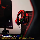 Headset Gamer RGB LED para PC – Som Imersivo e Design Iluminado