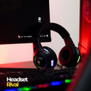 Headset Gamer RGB LED para PC – Som Imersivo e Design Iluminado